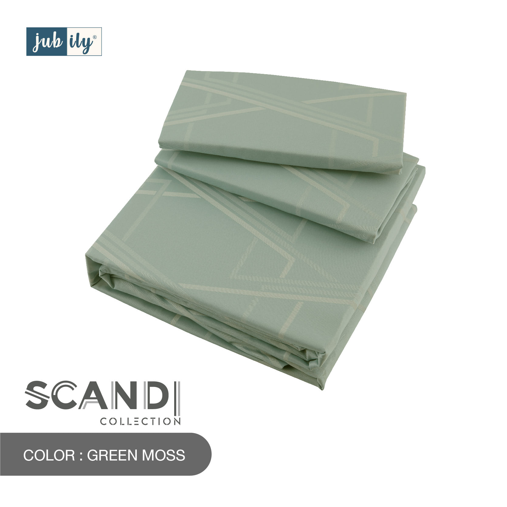 ชุดผ้าปูที่นอนและปลอกหมอนหนุน (ไม่รวมผ้านวมสำเร็จ) 6 ฟุต KING JUBILY - SCANDI COLLECTION 460 SERIES สี GREEN MOSS_0